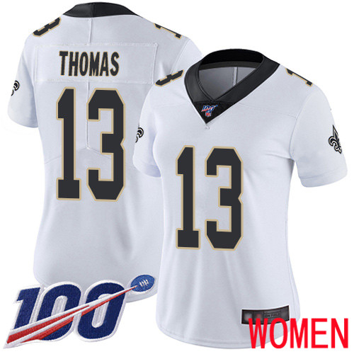 New Orleans Saints Limited White Women Michael Thomas Road Jersey NFL Football 13 100th Season Vapor Untouchable Jersey